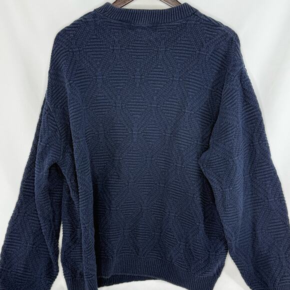 Vintage 90s Susquehanna Trail Sweater Mens XL Navy Blue Knit Crewneck Pullover - Picture 2 of 5